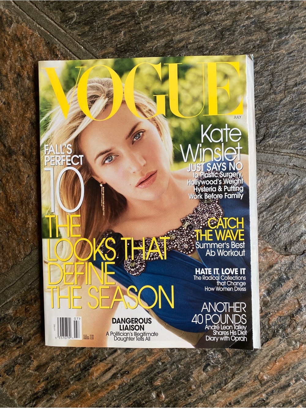 Vintage Vogue Magazine- July 2005. Featuring Kate Winslet on cover.